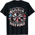Rockin In The Free World American Flag Guitar Record Player