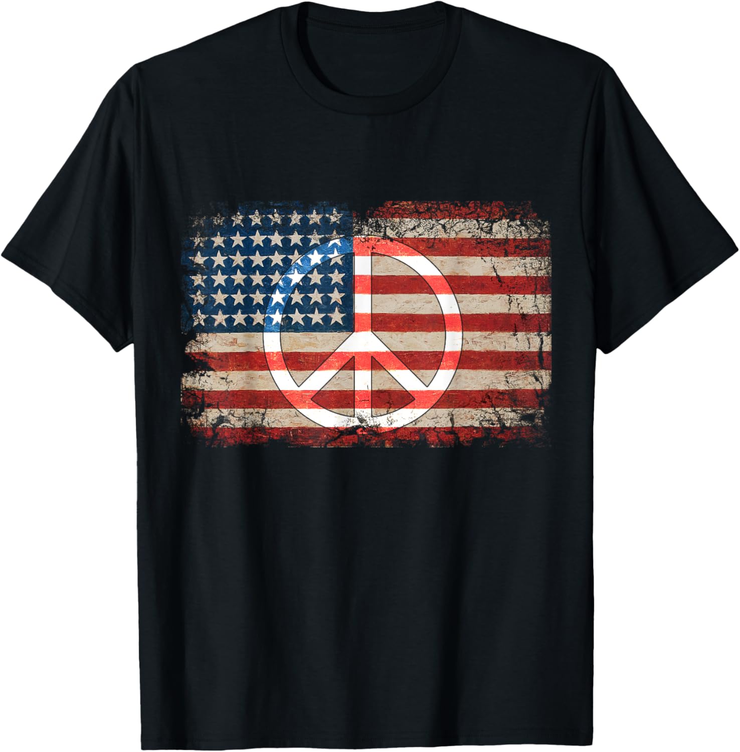 Distressed American Flag Peace Sign Equality Patriotic Gift