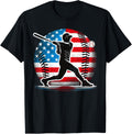 American Baseball Player Batter With United States Flag Usa
