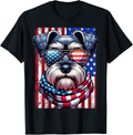 Miniature Schnauzer Dog American Flag Patriotic 4Th Of July