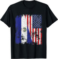 El Salvador Usa Flag Distressed Half American