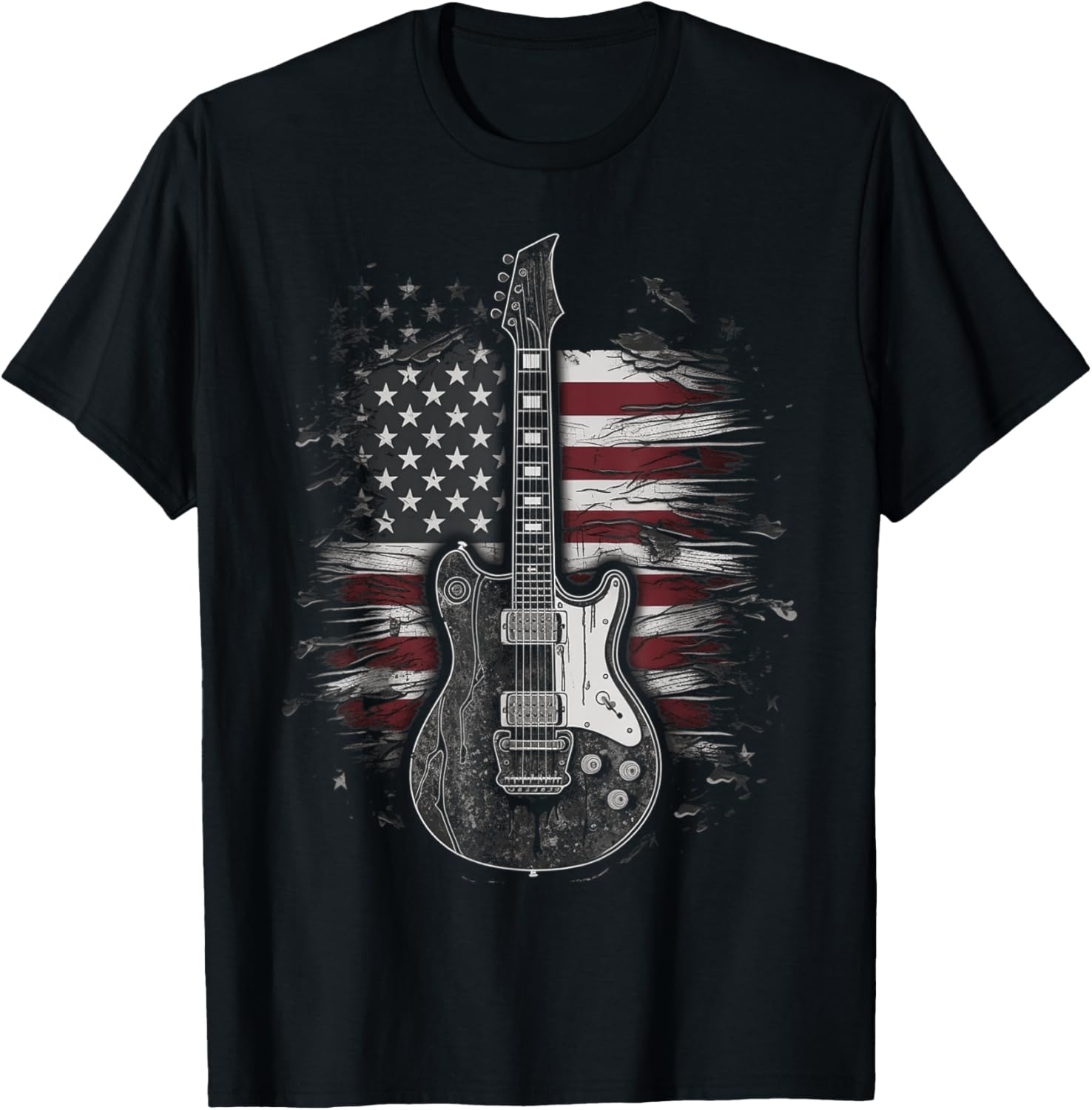 American Flag Guitar Rock Music Usa Flag Gift For Guitarist