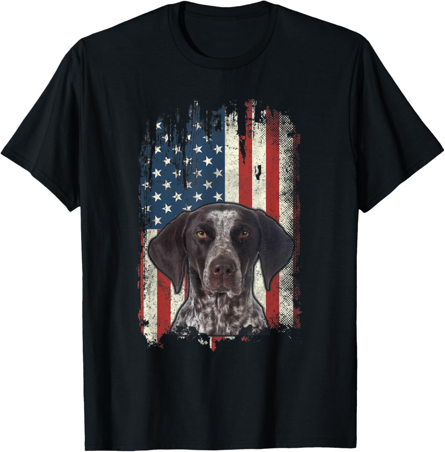 Vintage German Shorthaired Pointer American Flag Dog