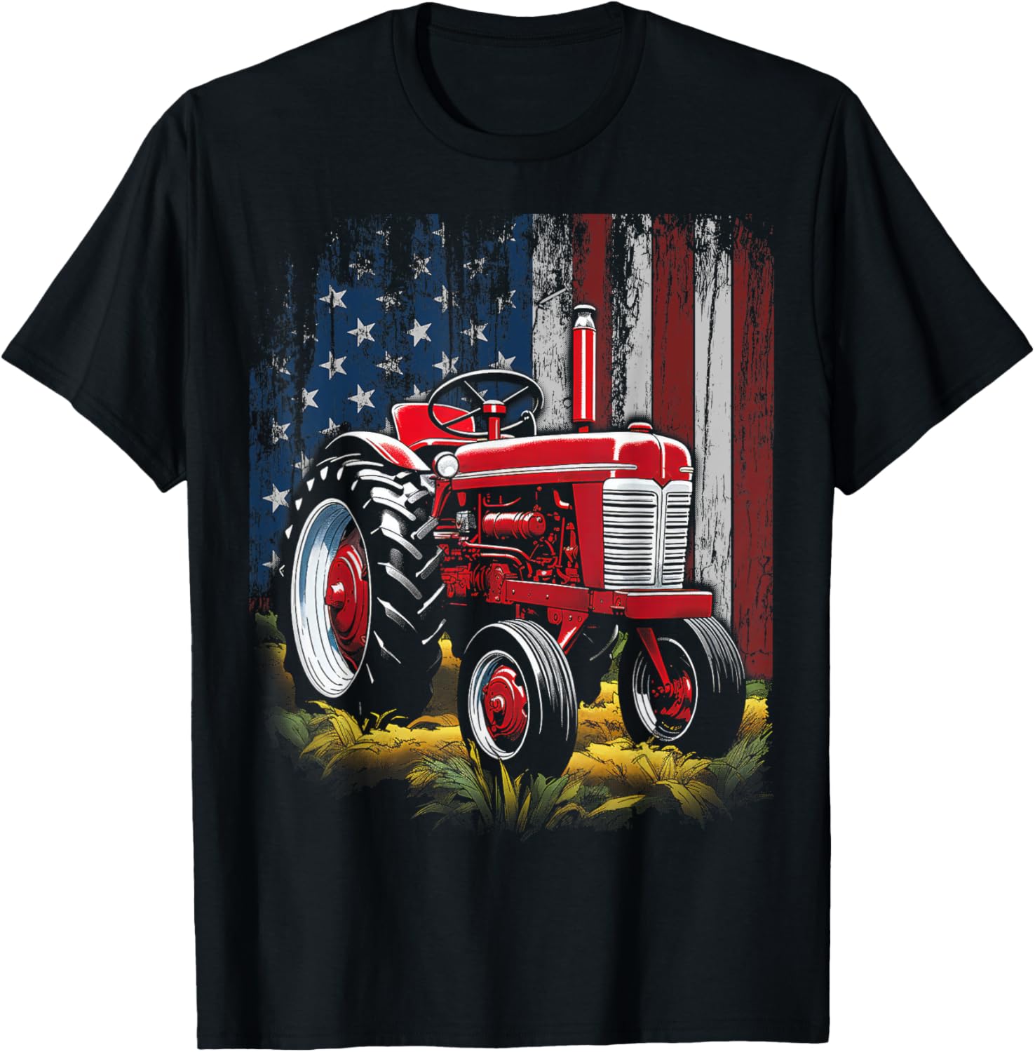 Patriotic Tractor American Flag Tractor Farmer Farm Men Boys