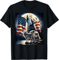 Wolf 4Th Of July American Flag Howling Wolves Under Moon