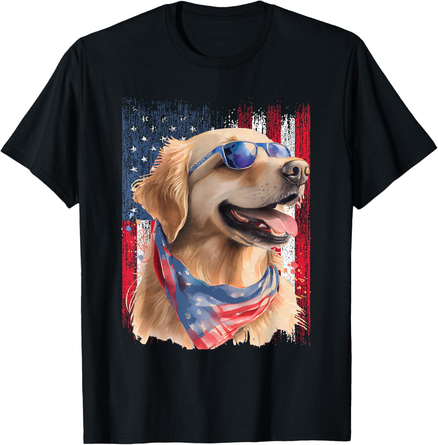Patriotic Golden Retriever Usa American Flag Dog Lover