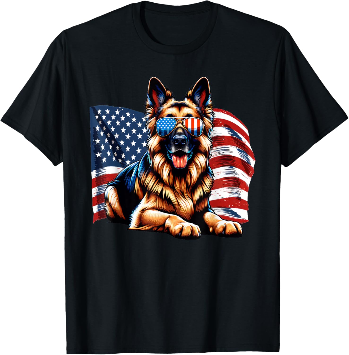 German Shepherd Dogs Usa Flag Patriotic Sunglasses Freedom