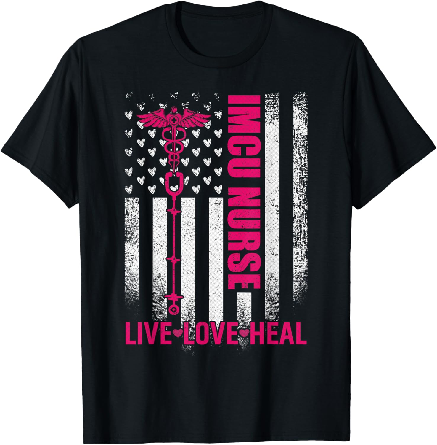 Vintage Usa Flag Live Love Heal Proud Imcu Nurse
