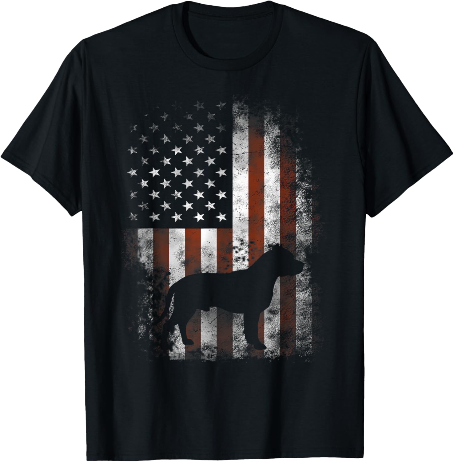 American Pitbull Terrier T Shirt American Flag Patriotic