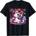 Cute Unicorn 4Th Of July Girls Kids American Flag Usa Girls