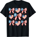 Memorial Veteran 4Th Of July Usa Flag Bow Coquette Girls