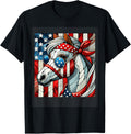 Horse 4Th Of July Shirt Women Girls Horse American Usa Flag