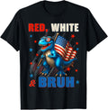 Red White Bruh Dinosaur American Flag 4Th Of July Boys Kids