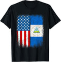 Vintage Half Nicaraguan American Flag Usa Nicaragua Country