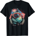 Sea Turtle 4Th Of July American Flag Usa America Funny