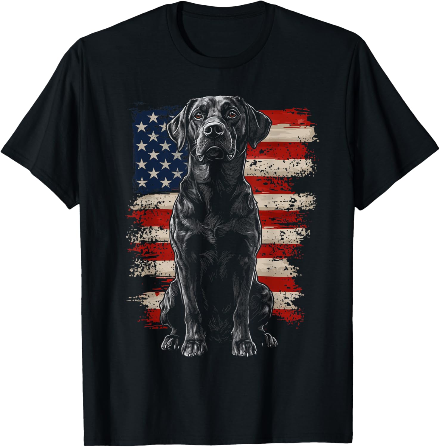 Patriotic Labrador American Flag 4Th Of July Black Lab Dog