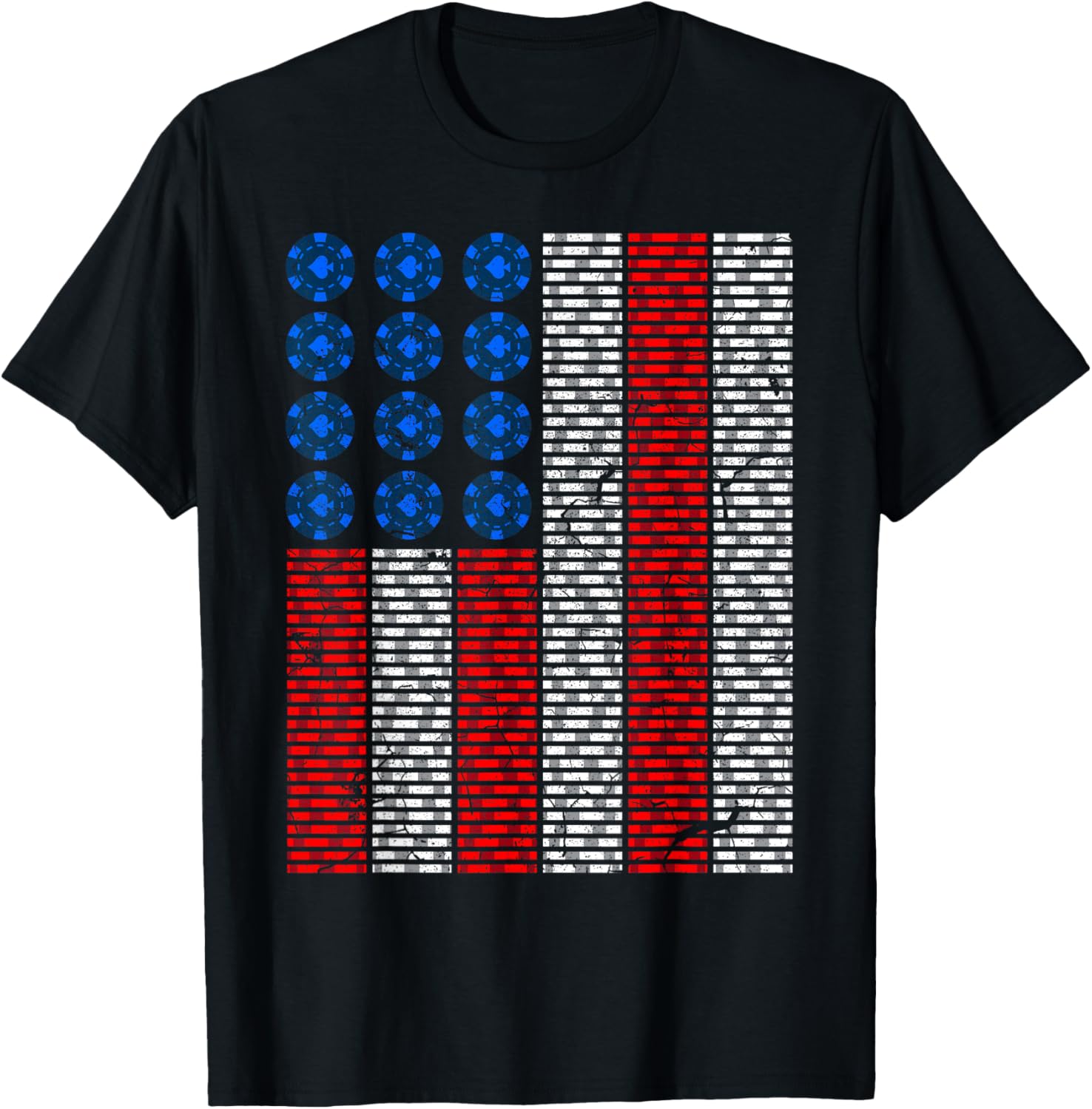 Poker Chips American Flag Red White And Blue Usa Card Player