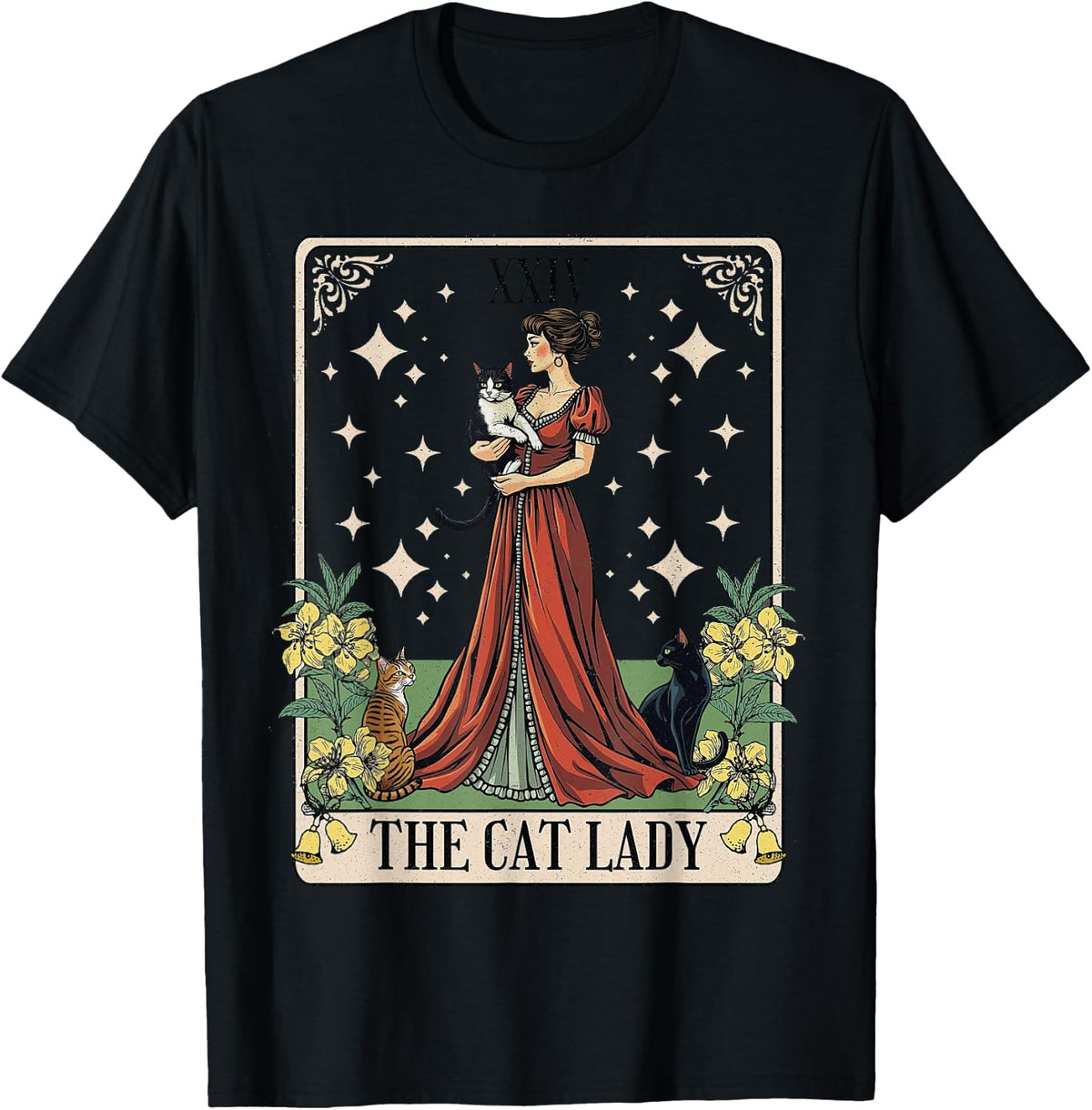 The Cat Lady Tarot Card Vintage Gothic Shirt for Moms 95