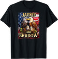Jackie And Shadow Bald Eagle On Us American Flag