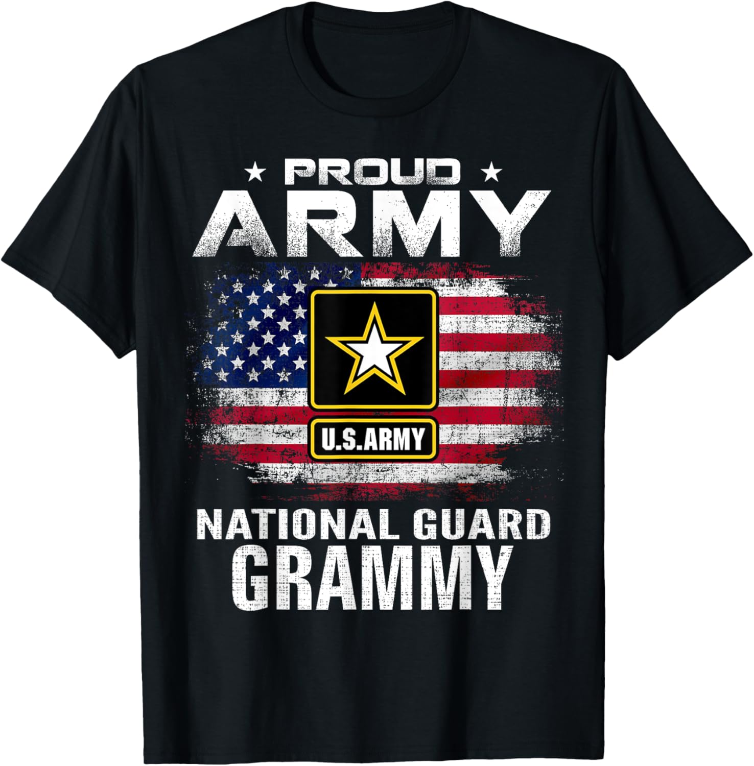 Proud Army National Guard Grammy With American Flag Gift