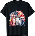 Cat Patriotic America Cats Usa Flag Fireworks 4Th Of July