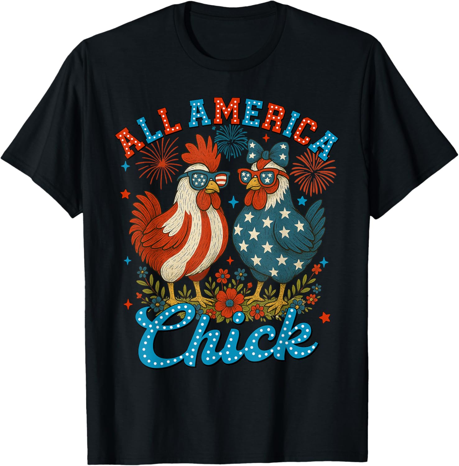 All American Chick Usa Flag Retro Patriotic 4Th Of July Mens