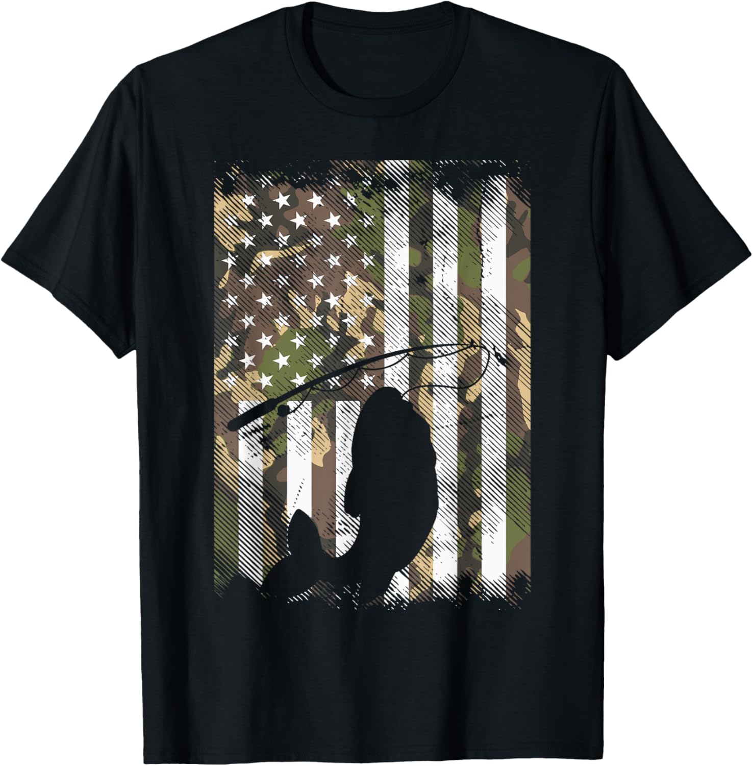 Camo American Flag Fish Fishing Patriotic Fisherman Gift