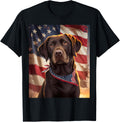 American Flag 4Th Of July Dog American Chocolate Labrador