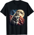Wolf 4Th Of July American Flag Alpha Wolf Under Moon
