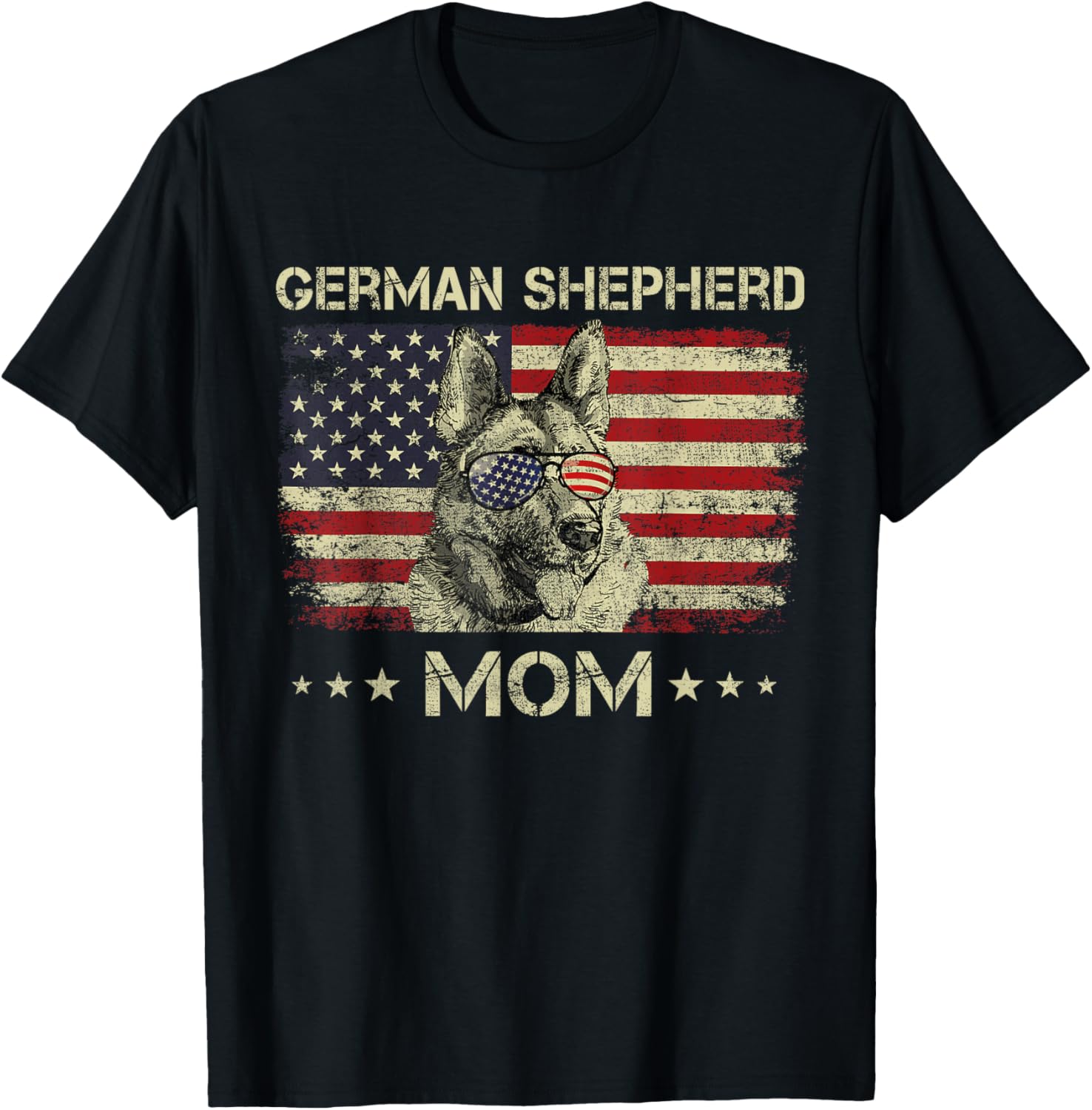 German Shepherd Mom Dog Lovers American Flag 4Th Of July