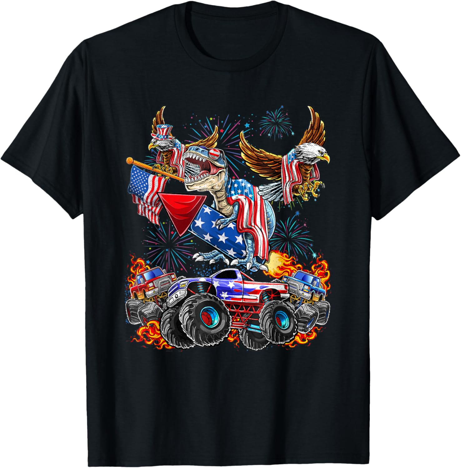 Eagle Monster Truck Dinosaur July 4Th America Patriotic Usa