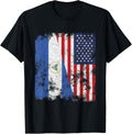 Nicaragua Usa Flag Distressed Half American