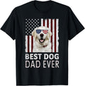 Best Dog Dad Ever Golden Retriever Usa Flag Patriotic Men