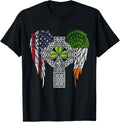 Usa Flag Celtic Cross Irish American St Patricks Day