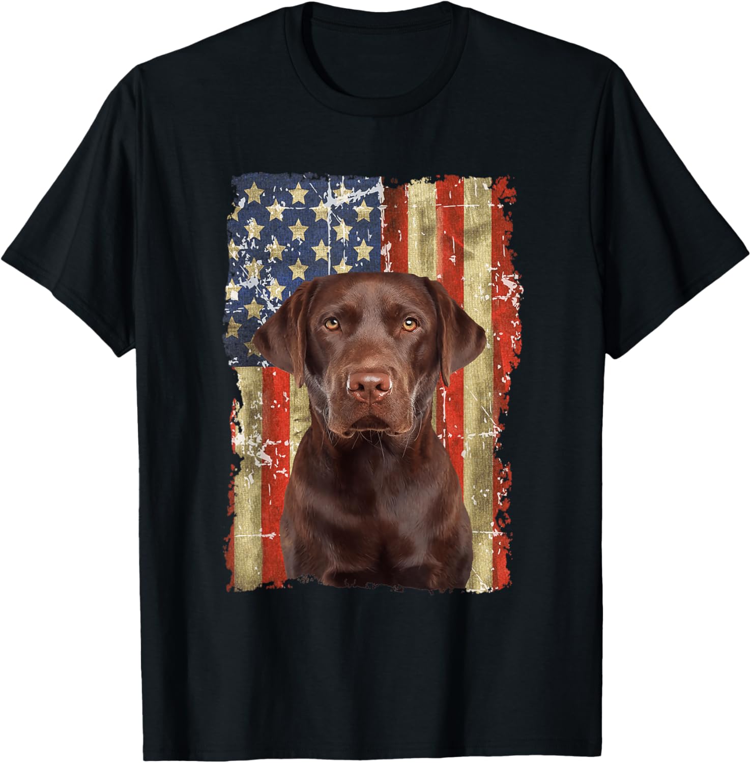 Retro Chocolate Lab With Usa Flag Gift Chocolate Lab Dad Mom