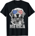 Merica Patriotic American Flag Golden Retriever Dog Lover