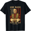 God Bless Pope Leo Xiv Robert Francis Prevost American Flag