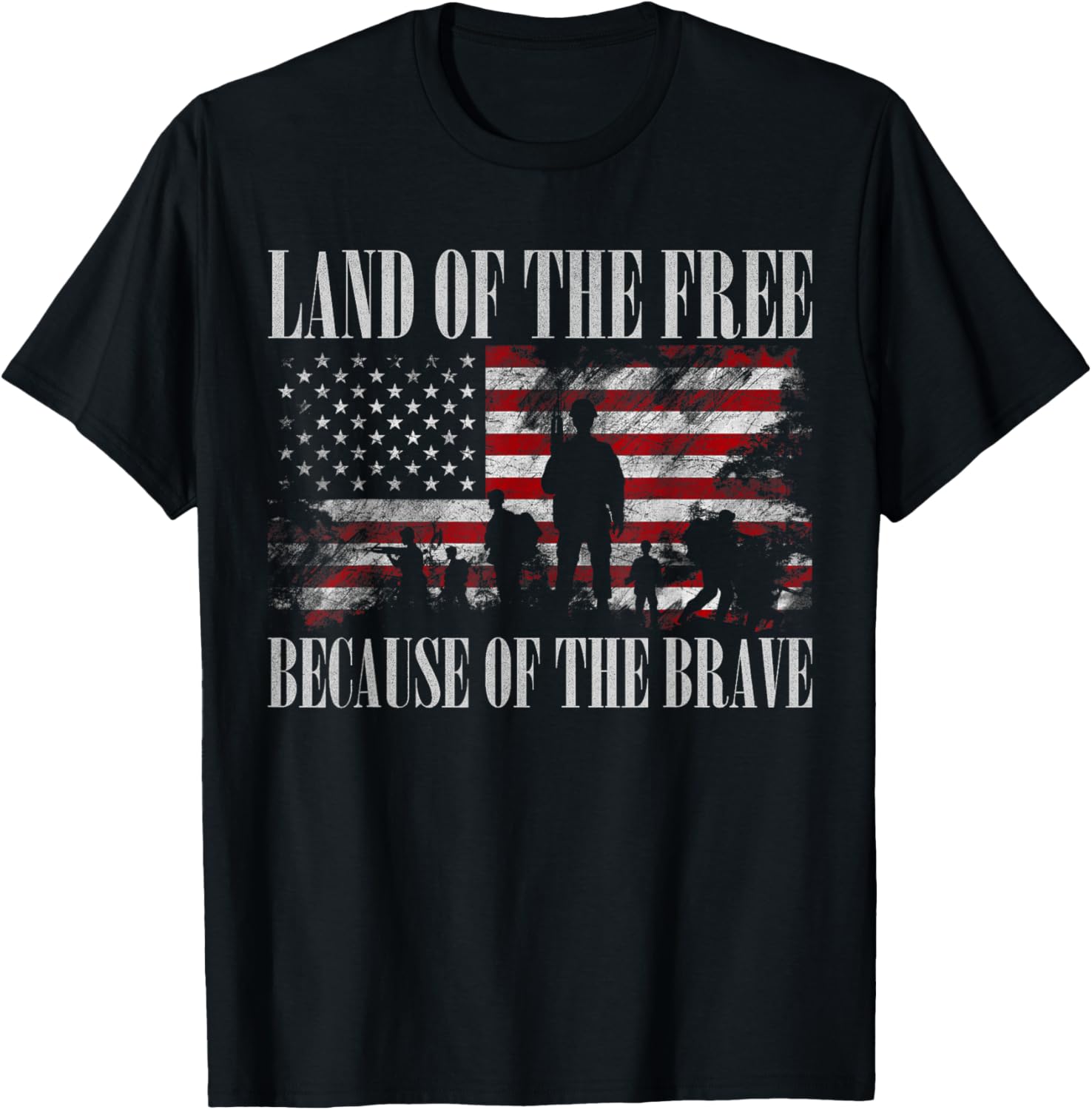 Land Of The Free Because Of The Brave July 4 Usa Flag Grunge