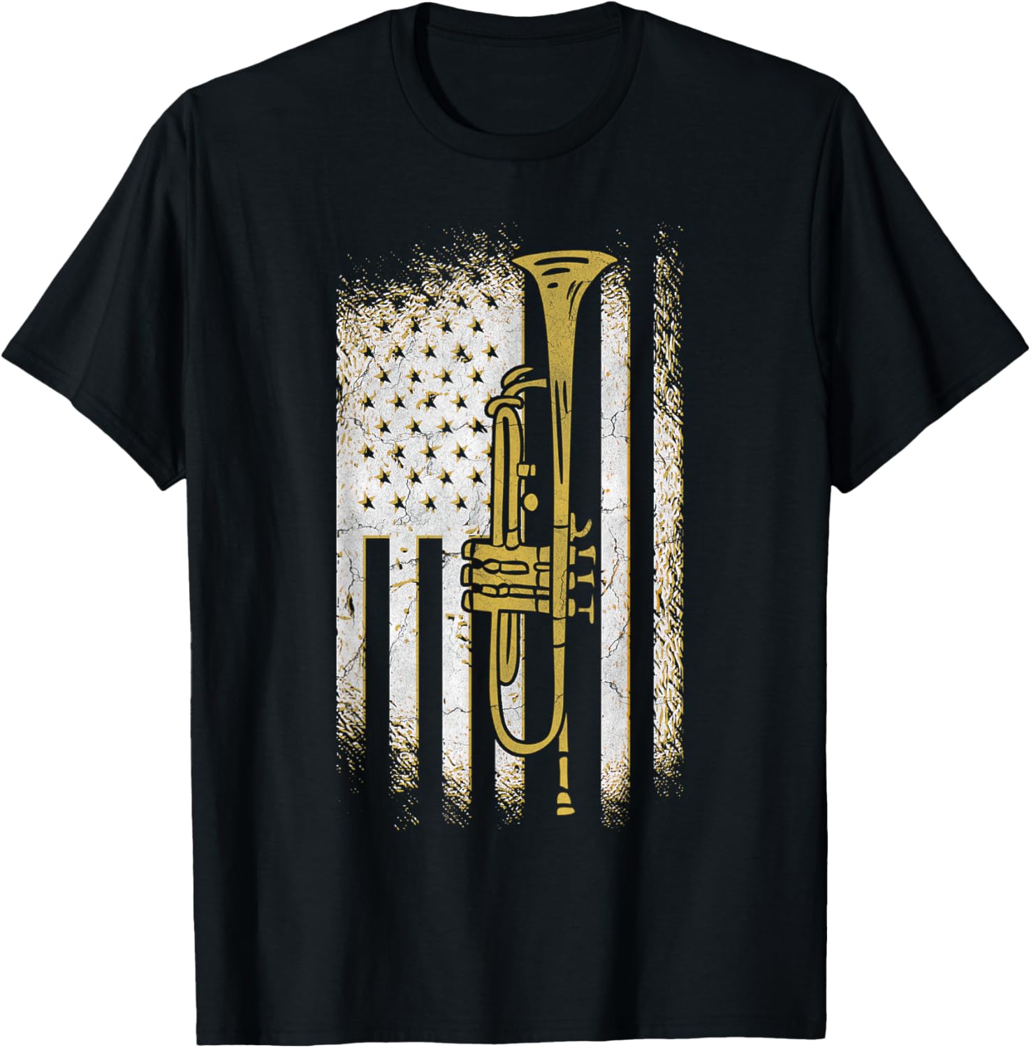 Trumpet American Flag Usa Trumpet Player Marching Band Gift