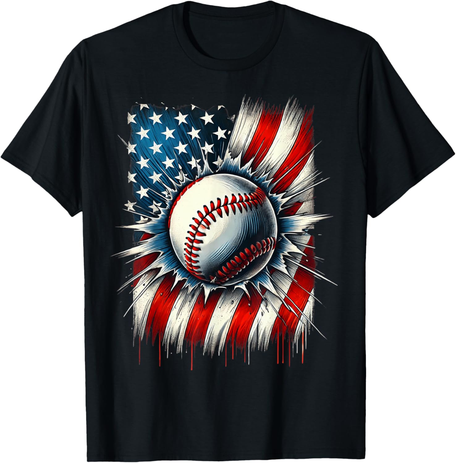Baseball 4Th Of July Men Usa American Flag Patriotic Boys