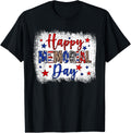 Bleached Happy Memorial Day Leopard Usa Patriotic For Women