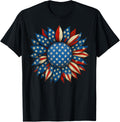 Sunflower American Flag 4Th Of July Women Men Merica Usa