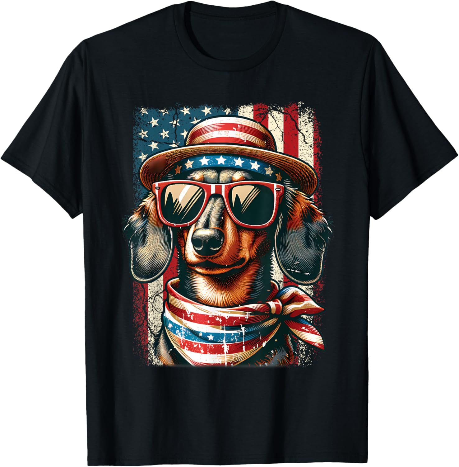 Cute Vintage Patriotic Dachshund Dog Retro 4Th Of July Usa