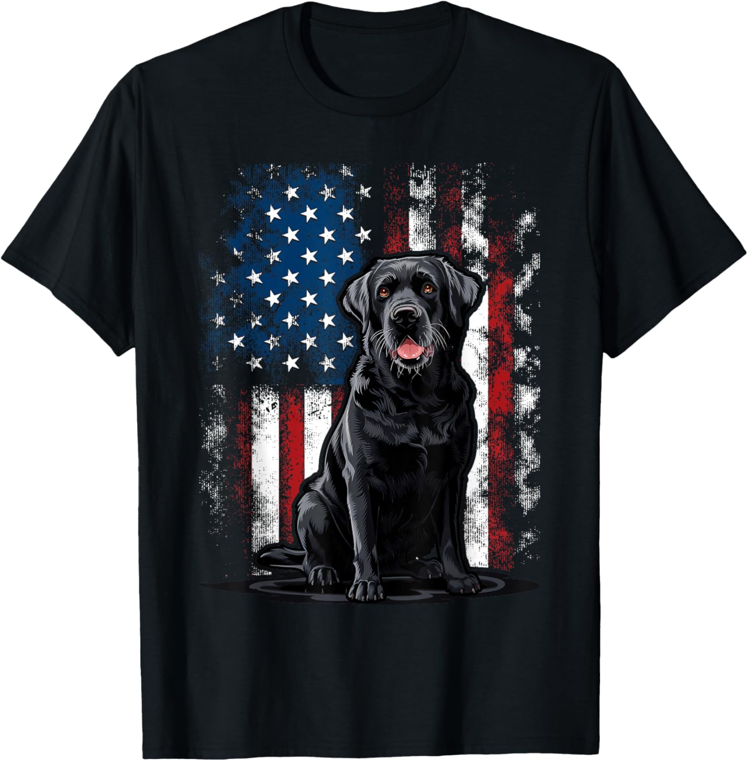 American Black Labrador Usa Flag Lab Owner