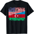 Azeri Roots Half American Flag Azerbaijan Flag