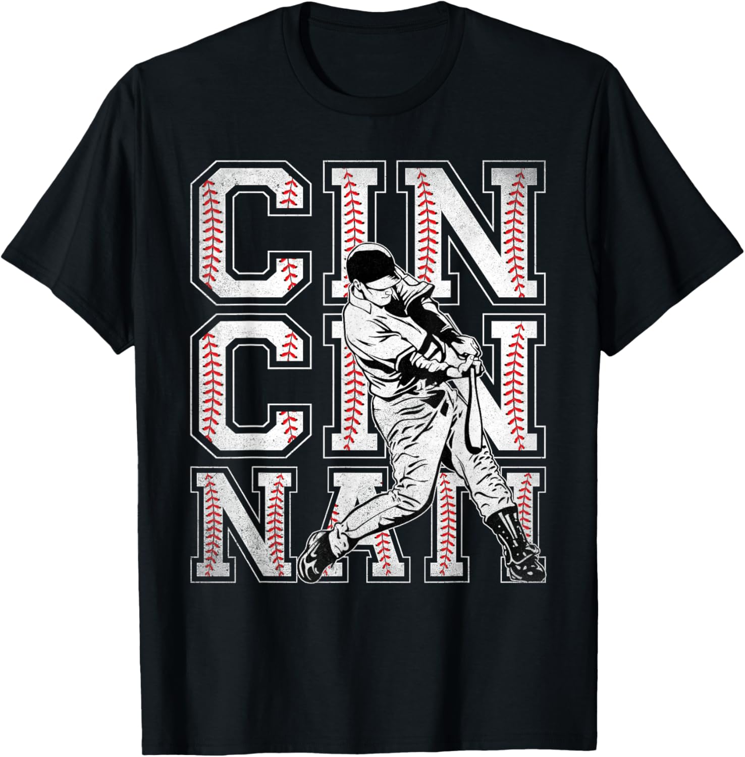 Retro Cincinnati American Flag Distressed Baseball Fans