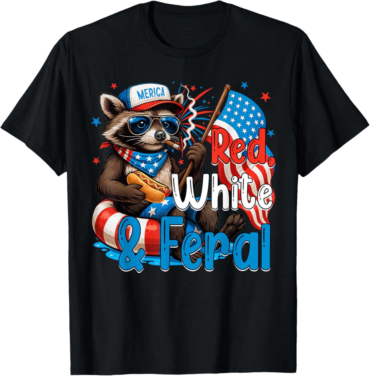 Funny Raccoon 4Th Of July Patriotic Cute Red White And Feral