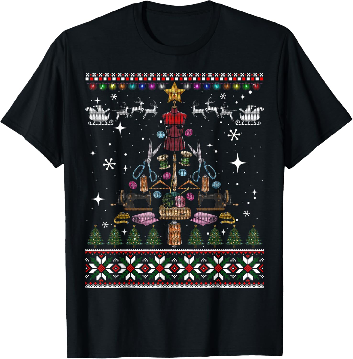 Merry Christmas Sewing Yarn Quilting Christmas Tree Clothing