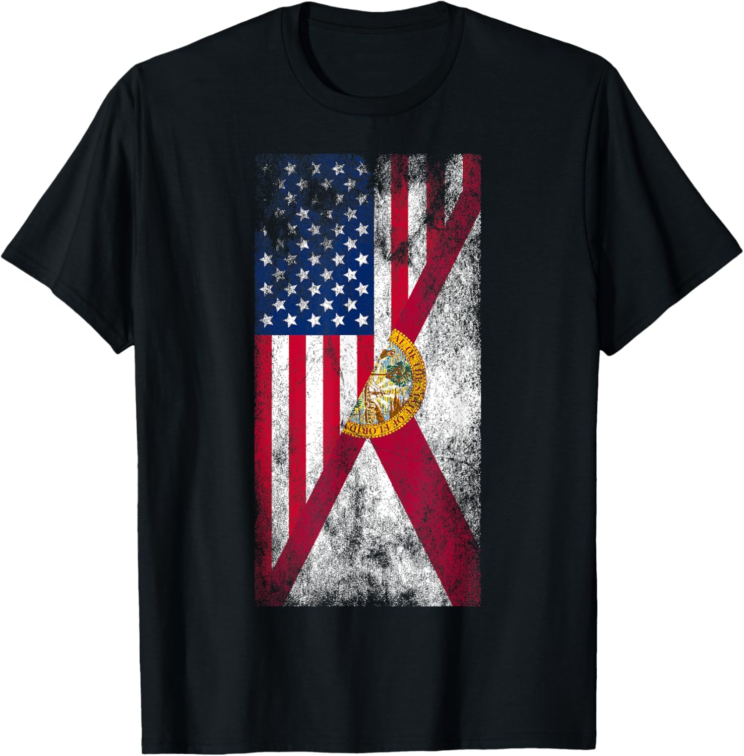 Irreverent Tees Usa Florida Flags United States Of America Floridian T Shirt Black