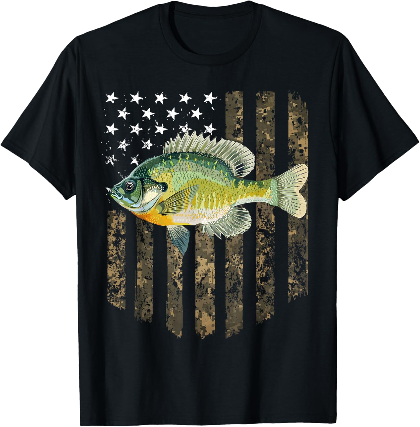Camo American Flag Bluegill Fishing 4Th Of July